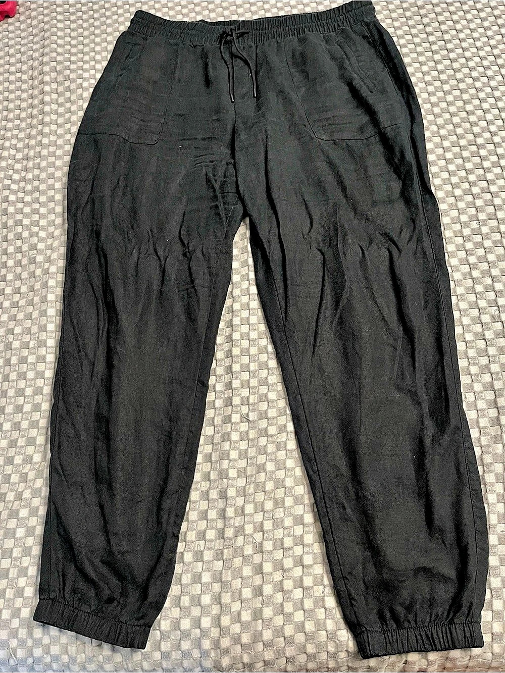 Athleta Cabo Linen Jogger Black Jogger Pants Size XL - EUC